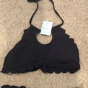 NWT scalloped edge bikini set